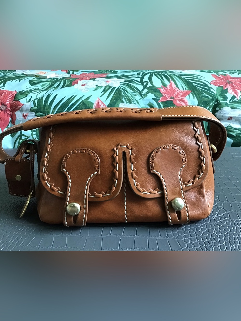 New Tod’s brown leather handbag store sample